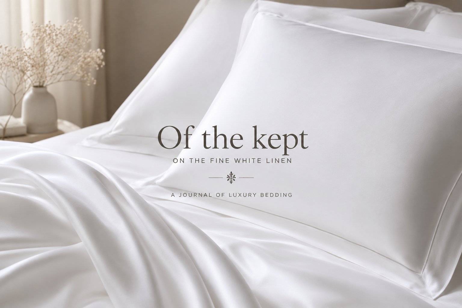 Soft white linen and pillows draped in morning light